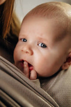 My First Baby Sling, Herringbone Weave (100% cotton) - LITTLE HERRINGBONE BABY CAFFE LATTE (grade B) - Woven Baby S - 5   long_woven_wraps    #