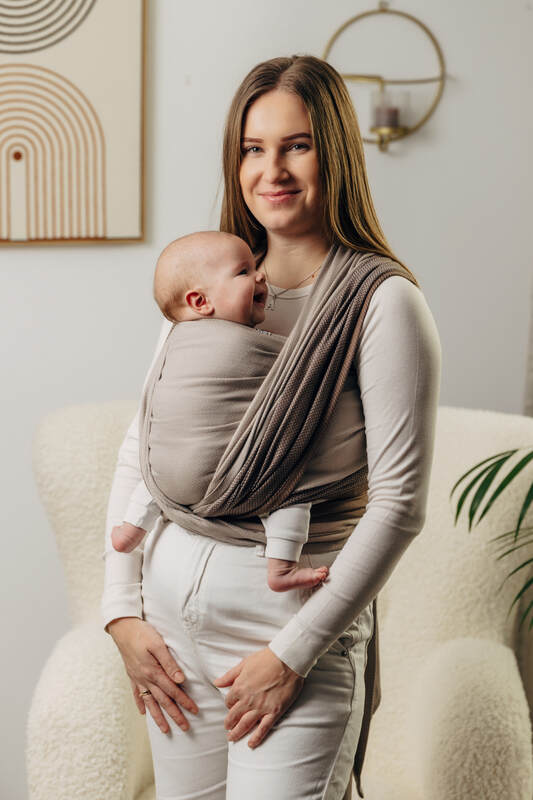 My First Baby Sling, Herringbone Weave (100% cotton) - LITTLE HERRINGBONE BABY CAFFE LATTE