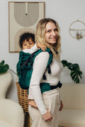 LennyPreschool Carrier, herringbone weave 100% cotton - EMERALD