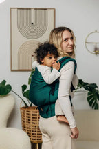 LennyPreschool Carrier, herringbone weave 100% cotton - EMERALD - Woven Baby Preschool   lenny_preschool    #