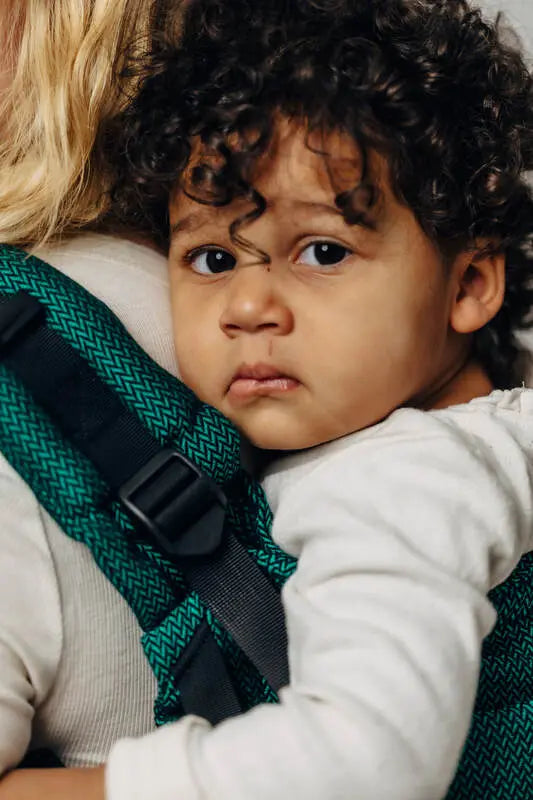 LennyPreschool Carrier, herringbone weave 100% cotton - EMERALD - Woven Baby Preschool   lenny_preschool    #