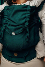 LennyPreschool Carrier, herringbone weave 100% cotton - EMERALD - Woven Baby Preschool   lenny_preschool    #