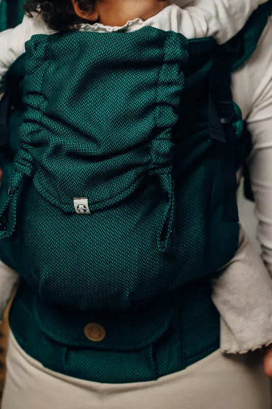 LennyPreschool Carrier, herringbone weave 100% cotton - EMERALD - Woven Baby Preschool   lenny_preschool    #