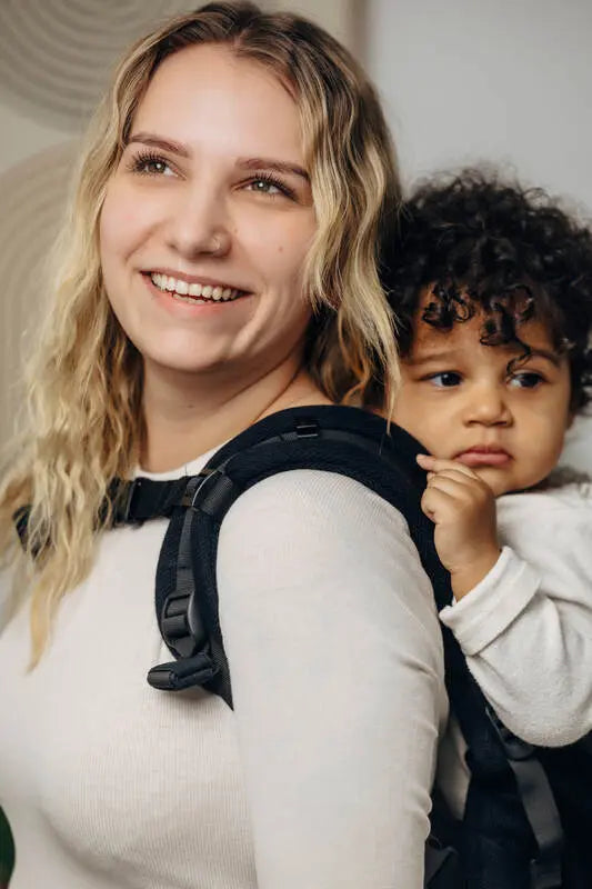 LennyPreschool Carrier, herringbone weave 100% cotton - LITTLE HERRINGBONE EBONY BLACK - Woven Baby Preschool   lenny_preschool    #
