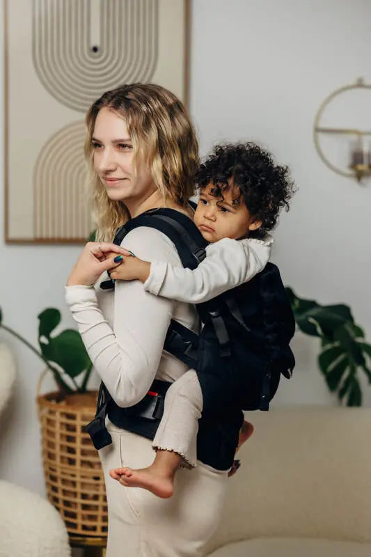 LennyPreschool Carrier, herringbone weave 100% cotton - LITTLE HERRINGBONE EBONY BLACK - Woven Baby Preschool   lenny_preschool    #