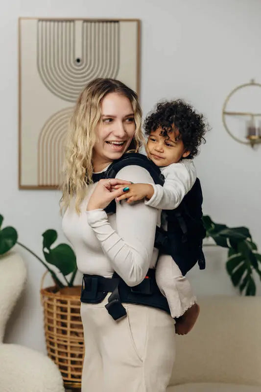 LennyPreschool Carrier, herringbone weave 100% cotton - LITTLE HERRINGBONE EBONY BLACK - Woven Baby Preschool   lenny_preschool    #