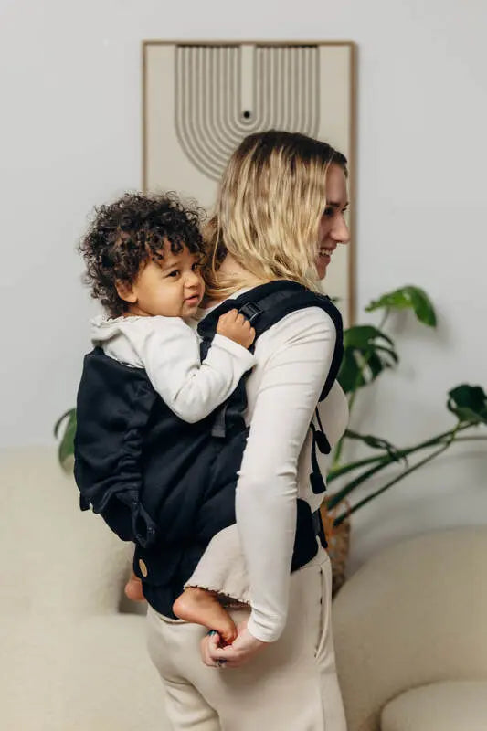 LennyPreschool Carrier, herringbone weave 100% cotton - LITTLE HERRINGBONE EBONY BLACK - Woven Baby Preschool   lenny_preschool    #