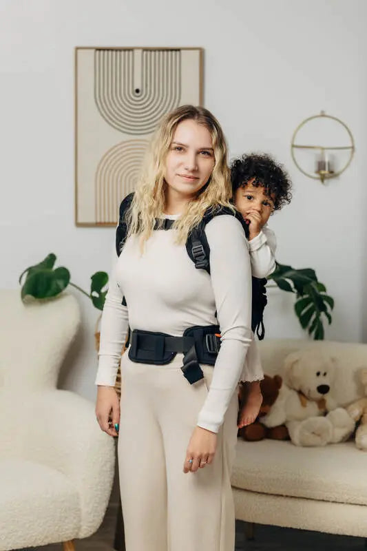 LennyPreschool Carrier, herringbone weave 100% cotton - LITTLE HERRINGBONE EBONY BLACK - Woven Baby Preschool   lenny_preschool    #