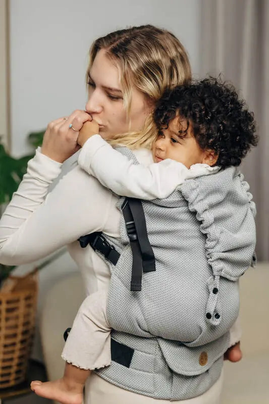 LennyPreschool Carrier, herringbone weave 100% cotton - LITTLE HERRINGBONE GREY - Woven Baby Preschool   lenny_preschool    #