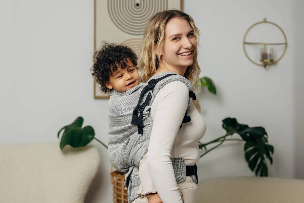 LennyPreschool Carrier, herringbone weave 100% cotton - LITTLE HERRINGBONE GREY - Woven Baby Preschool   lenny_preschool    #