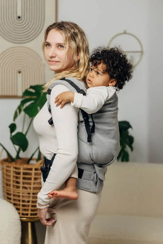 LennyPreschool Carrier, herringbone weave 100% cotton - LITTLE HERRINGBONE GREY - Woven Baby Preschool   lenny_preschool    #