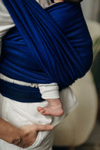 Baby Sling - COBALT, Herringbone Weave, 100% cotton - Woven Baby XS - 4   long_woven_wraps    #