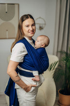 Baby Sling - COBALT, Herringbone Weave, 100% cotton - Woven Baby XS - 4   long_woven_wraps    #