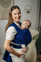 Baby Sling - COBALT, Herringbone Weave, 100% cotton - Woven Baby XS - 4   long_woven_wraps    #