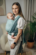 My First Baby Sling, Herringbone Weave (100% cotton) - LITTLE HERRINGBONE BABY MINT (grade B) - Woven Baby M - 6   long_woven_wraps    #