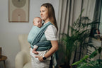 My First Baby Sling, Herringbone Weave (100% cotton) - LITTLE HERRINGBONE BABY MINT (grade B) - Woven Baby M - 6   long_woven_wraps    #