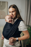 Baby Sling, Herringbone Weave (100% cotton) - LITTLE HERRINGBONE EBONY BLACK