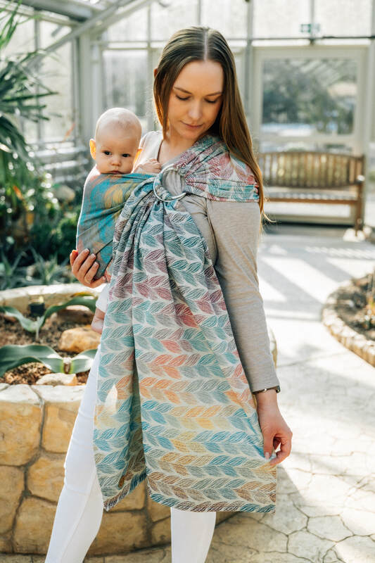 Ring Sling, Jacquard Weave (100% cotton), with gathered shoulder - TANGLED - PLAIT - standard 1.8m - Woven Baby Title - Default Title   ring_slings    #