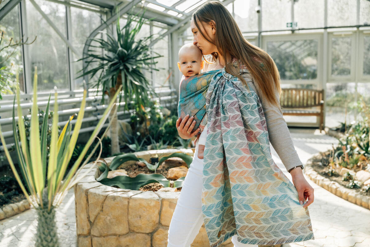 Ring Sling, Jacquard Weave (100% cotton), with gathered shoulder - TANGLED - PLAIT - standard 1.8m - Woven Baby Title - Default Title   ring_slings    #