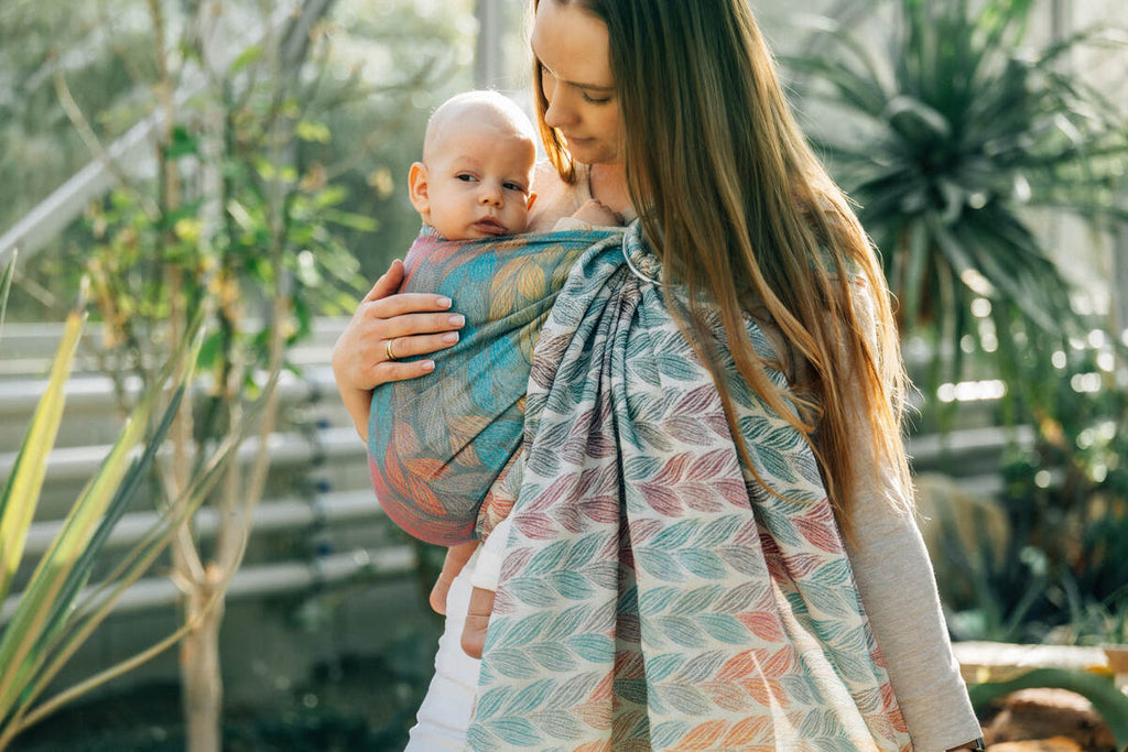 Ring Sling, Jacquard Weave (100% cotton), with gathered shoulder - TANGLED - PLAIT - standard 1.8m - Woven Baby Title - Default Title   ring_slings    #