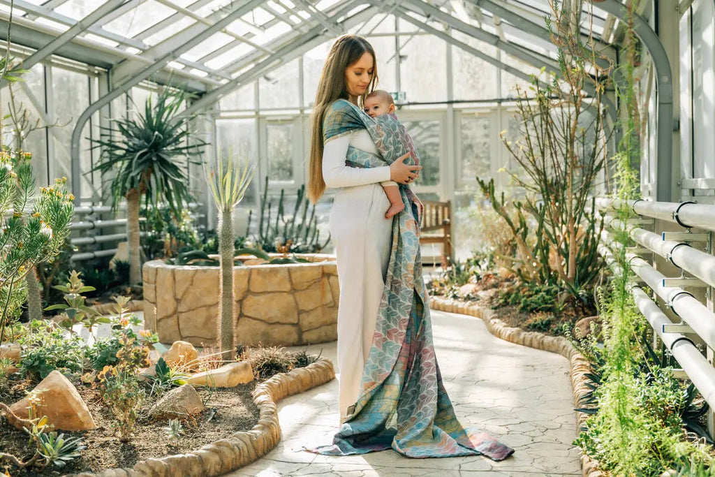 Baby Wrap, Jacquard Weave (100% cotton) - TANGLED - PLAIT - Woven Baby XS - 4   long_woven_wraps    #