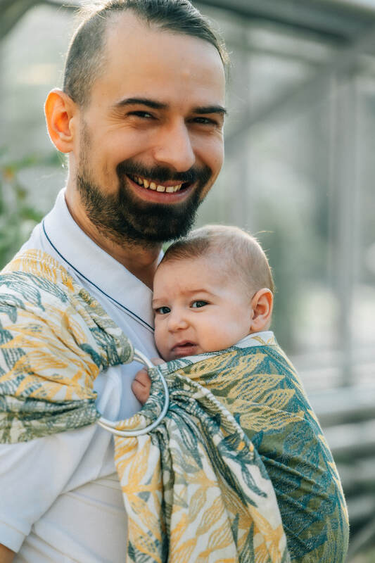 Ring Sling, Jacquard Weave (100% cotton), with gathered shoulder - RAINFOREST - SELVA - standard 1.8m - Woven Baby Title - Default Title   ring_slings    #