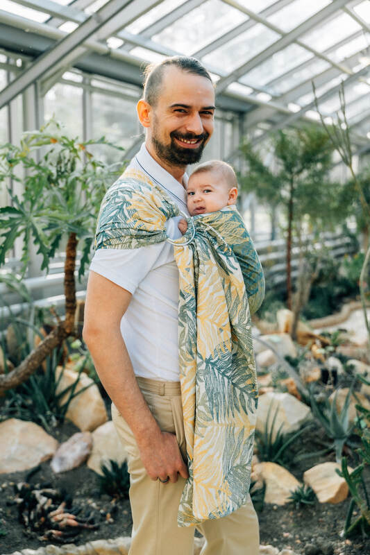 Ring Sling, Jacquard Weave (100% cotton), with gathered shoulder - RAINFOREST - SELVA - standard 1.8m - Woven Baby Title - Default Title   ring_slings    #