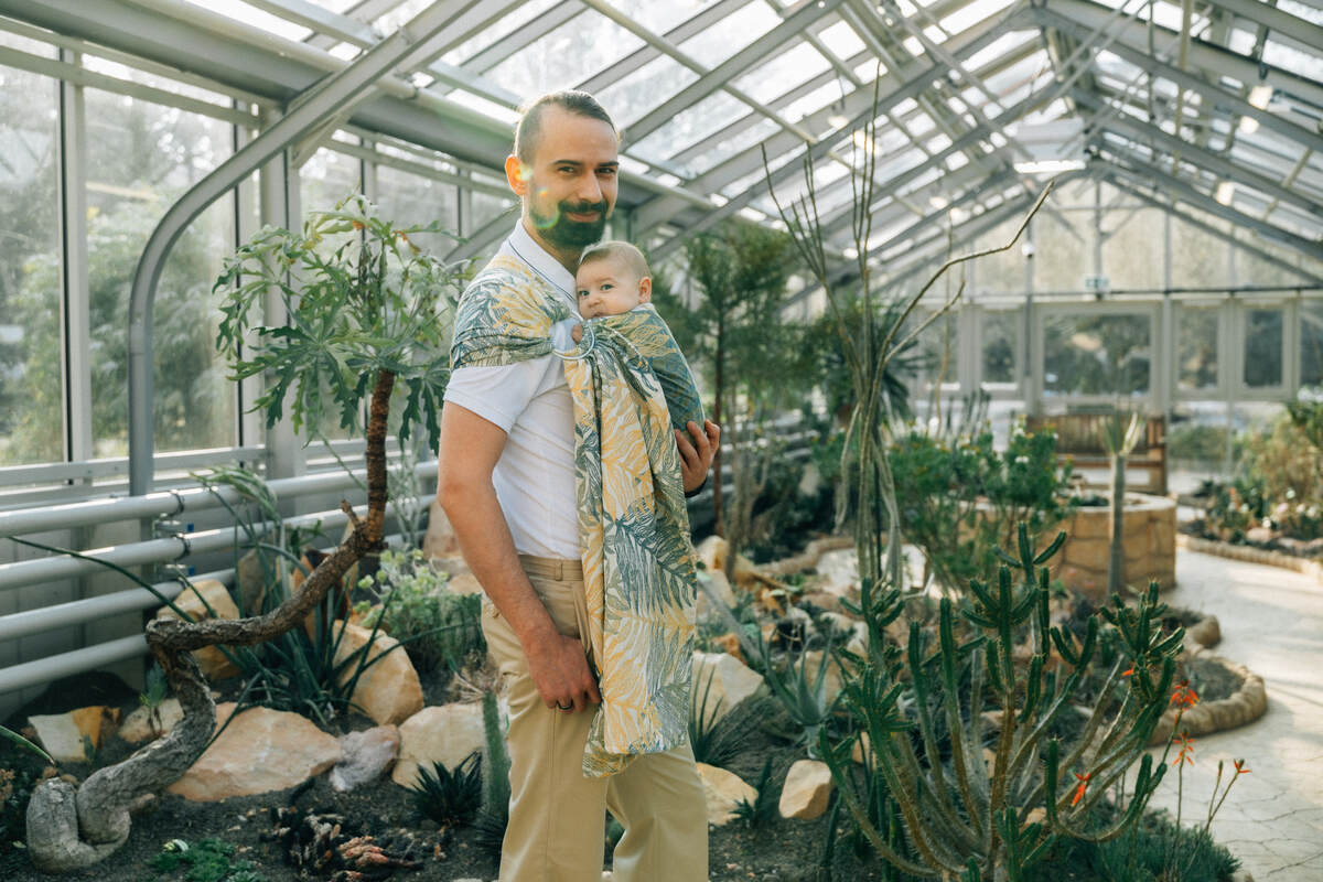 Ring Sling, Jacquard Weave (100% cotton), with gathered shoulder - RAINFOREST - SELVA - standard 1.8m - Woven Baby Title - Default Title   ring_slings    #