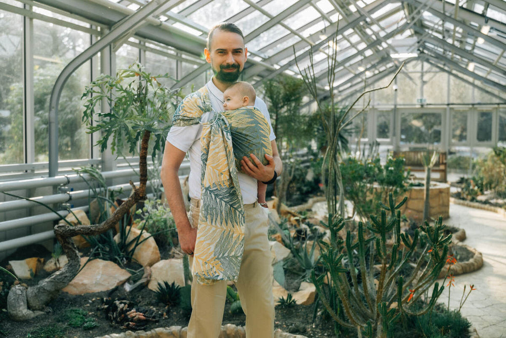 Ring Sling, Jacquard Weave (100% cotton), with gathered shoulder - RAINFOREST - SELVA - standard 1.8m - Woven Baby    ring_slings    #