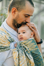 Ring Sling, Jacquard Weave (100% cotton), with gathered shoulder - RAINFOREST - SELVA - standard 1.8m (grade B) - Woven Baby Default Title   ring_slings    #