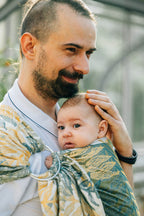 Ring Sling, Jacquard Weave (100% cotton), with gathered shoulder - RAINFOREST - SELVA - standard 1.8m (grade B) - Woven Baby Default Title   ring_slings    #