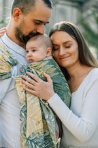 Ring Sling, Jacquard Weave (100% cotton), with gathered shoulder - RAINFOREST - SELVA - standard 1.8m (grade B) - Woven Baby Default Title   ring_slings    #