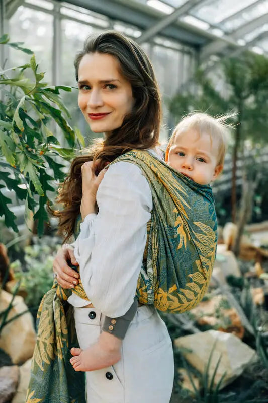 Baby Wrap, Jacquard Weave (100% cotton) - RAINFOREST - SELVA - Woven Baby Size - L-Size - M-Size - S-Size - XL-Size - XS   long_woven_wraps    #
