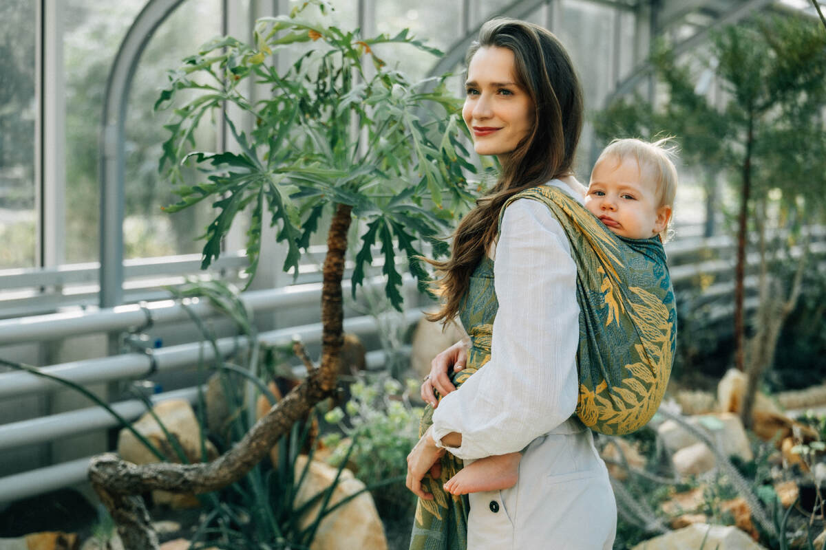 Baby Wrap, Jacquard Weave (100% cotton) - RAINFOREST - SELVA (grade B) - Woven Baby M - 6   long_woven_wraps    #