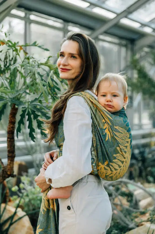 Baby Wrap, Jacquard Weave (100% cotton) - RAINFOREST - SELVA - Woven Baby Size - L-Size - M-Size - S-Size - XL-Size - XS   long_woven_wraps    #