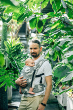 LennyLight Carrier, jacquard weave (68% cotton 16% linen 16% modal) - BIRDY - WHITE NOISE - Woven Baby Size - Standard   lenny_light    #