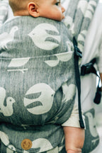 LennyLight Carrier, jacquard weave (68% cotton 16% linen 16% modal) - BIRDY - WHITE NOISE - Woven Baby Size - Standard   lenny_light    #