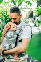 LennyLight Carrier, jacquard weave (68% cotton 16% linen 16% modal) - BIRDY - WHITE NOISE - Woven Baby Size - Standard   lenny_light    #
