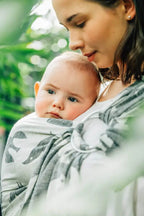 Ring Sling, Jacquard Weave (68% cotton 16% linen 16% modal), with gathered shoulder - BIRDY - WHITE NOISE - standard 1.8m - Woven Baby    ring_slings    #