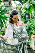 Baby Wrap, Jacquard Weave (68% cotton 16% linen 16% modal) - BIRDY - WHITE NOISE - Woven Baby XS - 4   long_woven_wraps    #