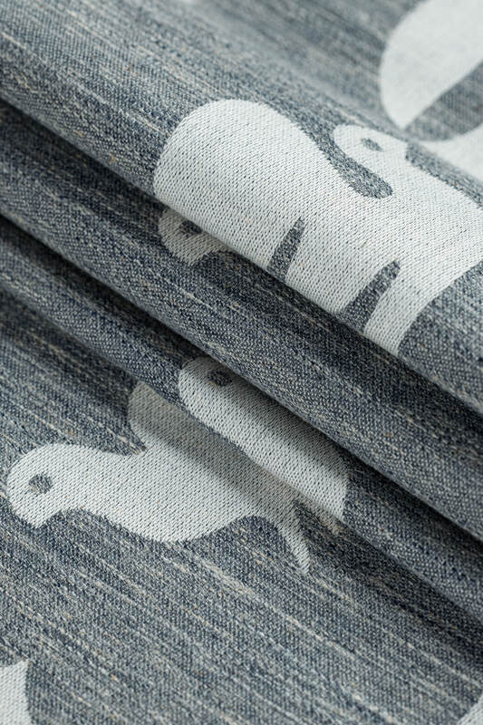 LennyUpGrade PRO Carrier, jacquard weave (68% cotton 16% linen 16% modal) - BIRDY - WHITE NOISE (grade B) - Woven Baby Size - Standard   lenny_upgrade_pro    #