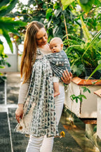 Ring Sling, Jacquard Weave (77% cotton, 23% lyocell), with gathered shoulder - EAGLE ROCKS - HIKE - standard 1.8m - Woven Baby    ring_slings    #