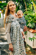 Ring Sling, Jacquard Weave (77% cotton, 23% lyocell), with gathered shoulder - EAGLE ROCKS - HIKE - standard 1.8m - Woven Baby    ring_slings    #