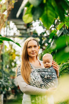 Ring Sling, Jacquard Weave (77% cotton, 23% lyocell), with gathered shoulder - EAGLE ROCKS - HIKE - standard 1.8m - Woven Baby    ring_slings    #