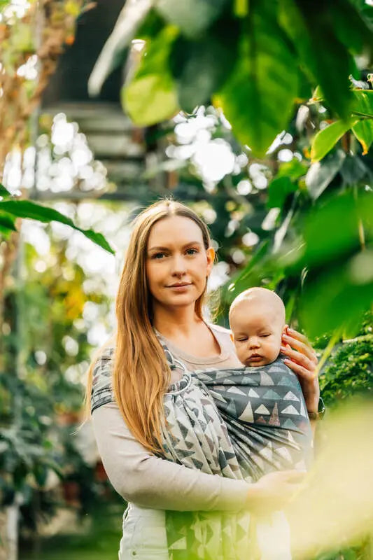Ring Sling, Jacquard Weave (77% cotton, 23% lyocell), with gathered shoulder - EAGLE ROCKS - HIKE - standard 1.8m - Woven Baby    ring_slings    #