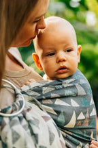Ring Sling, Jacquard Weave (77% cotton, 23% lyocell), with gathered shoulder - EAGLE ROCKS - HIKE - standard 1.8m - Woven Baby    ring_slings    #