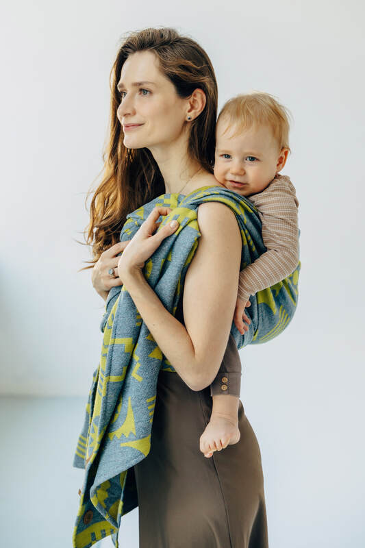 Baby Wrap, Jacquard Weave (37% combed cotton, 28% merino wool, 23% noil silk, 8% mulberry silk, 4% cashmere) - EXPERIMENT no. 32 - Woven Baby M - 6   long_woven_wraps    #