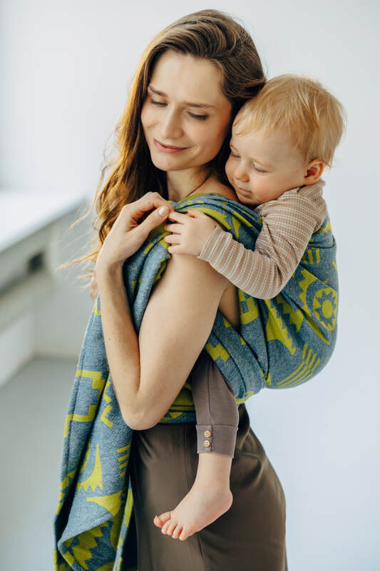 Baby Wrap, Jacquard Weave (37% combed cotton, 28% merino wool, 23% noil silk, 8% mulberry silk, 4% cashmere) - EXPERIMENT no. 32 - Woven Baby M - 6   long_woven_wraps    #