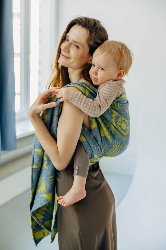 Baby Wrap, Jacquard Weave (37% combed cotton, 28% merino wool, 23% noil silk, 8% mulberry silk, 4% cashmere) - EXPERIMENT no. 32 - Woven Baby M - 6   long_woven_wraps    #