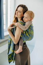 Baby Wrap, Jacquard Weave (37% combed cotton, 28% merino wool, 23% noil silk, 8% mulberry silk, 4% cashmere) - EXPERIMENT no. 32 - Woven Baby M - 6   long_woven_wraps    #